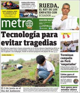 Metro hoy Periódico Tapa